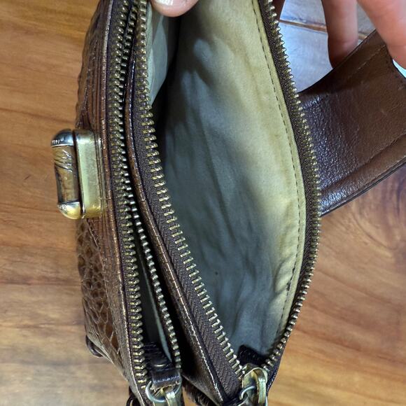 Brahmin Mojito Leather Bag Small Crossbody Crocodile Brown Pecan Melbourne PP7 - Picture 7 of 7